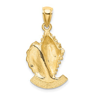 14K 2-D TURKS AND CAICOS Under Conch Shell Charm-K8156