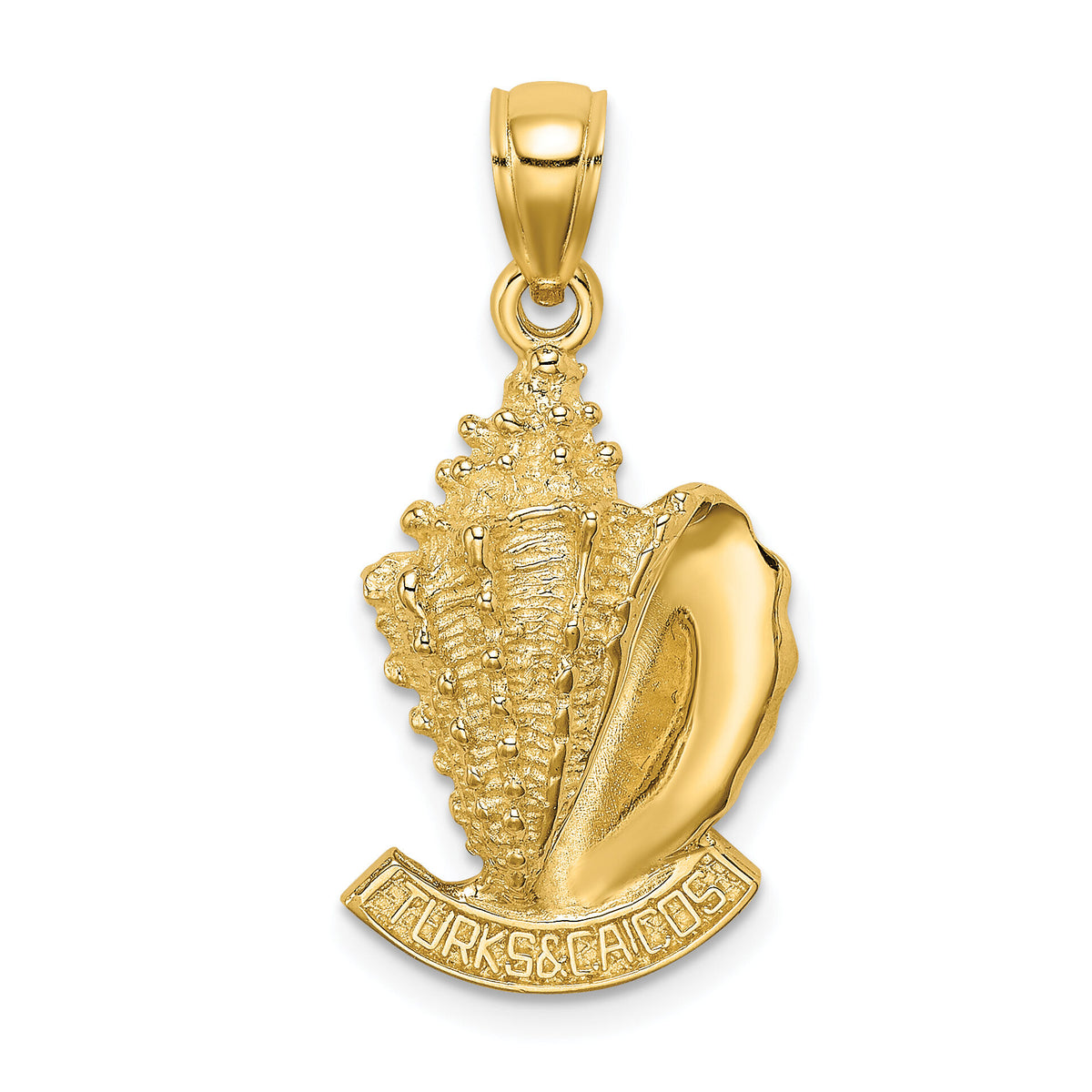 14K 2-D TURKS AND CAICOS Under Conch Shell Charm-K8156