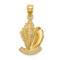 14K 2-D TURKS AND CAICOS Under Conch Shell Charm-K8156