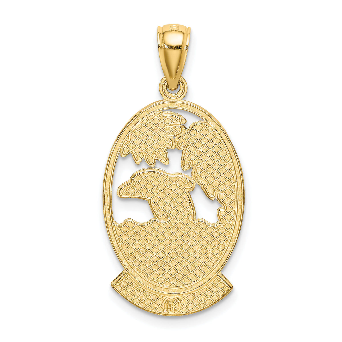 14K TURKS AND CAICOS w/Dolphin Sunset Scene Charm-K8157