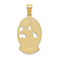 14K TURKS AND CAICOS w/Dolphin Sunset Scene Charm-K8157