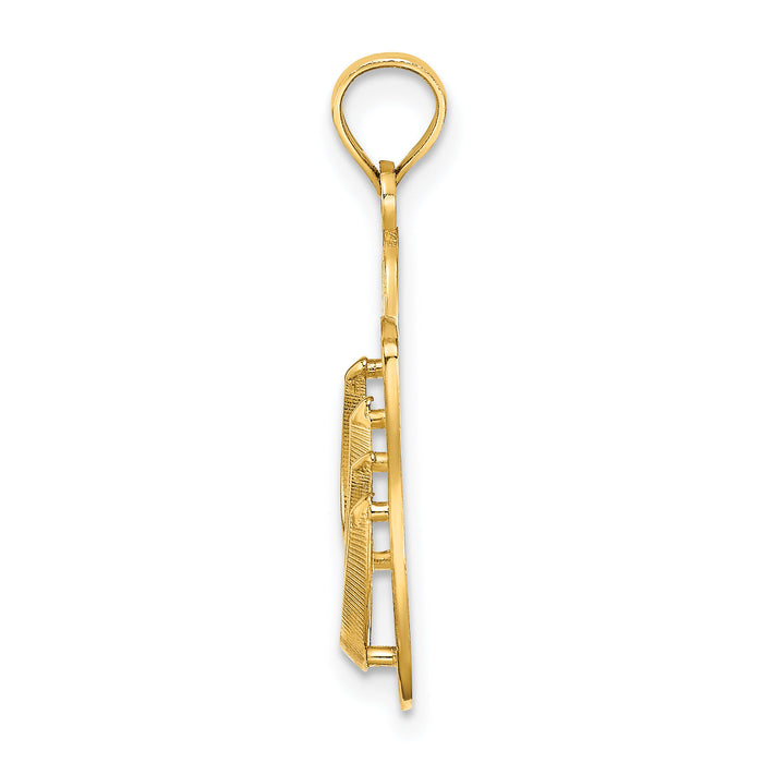 14K  3D Large KEY WEST Double Flip Flop Charm-K8176