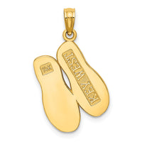 14K  3D Large KEY WEST Double Flip Flop Charm-K8176