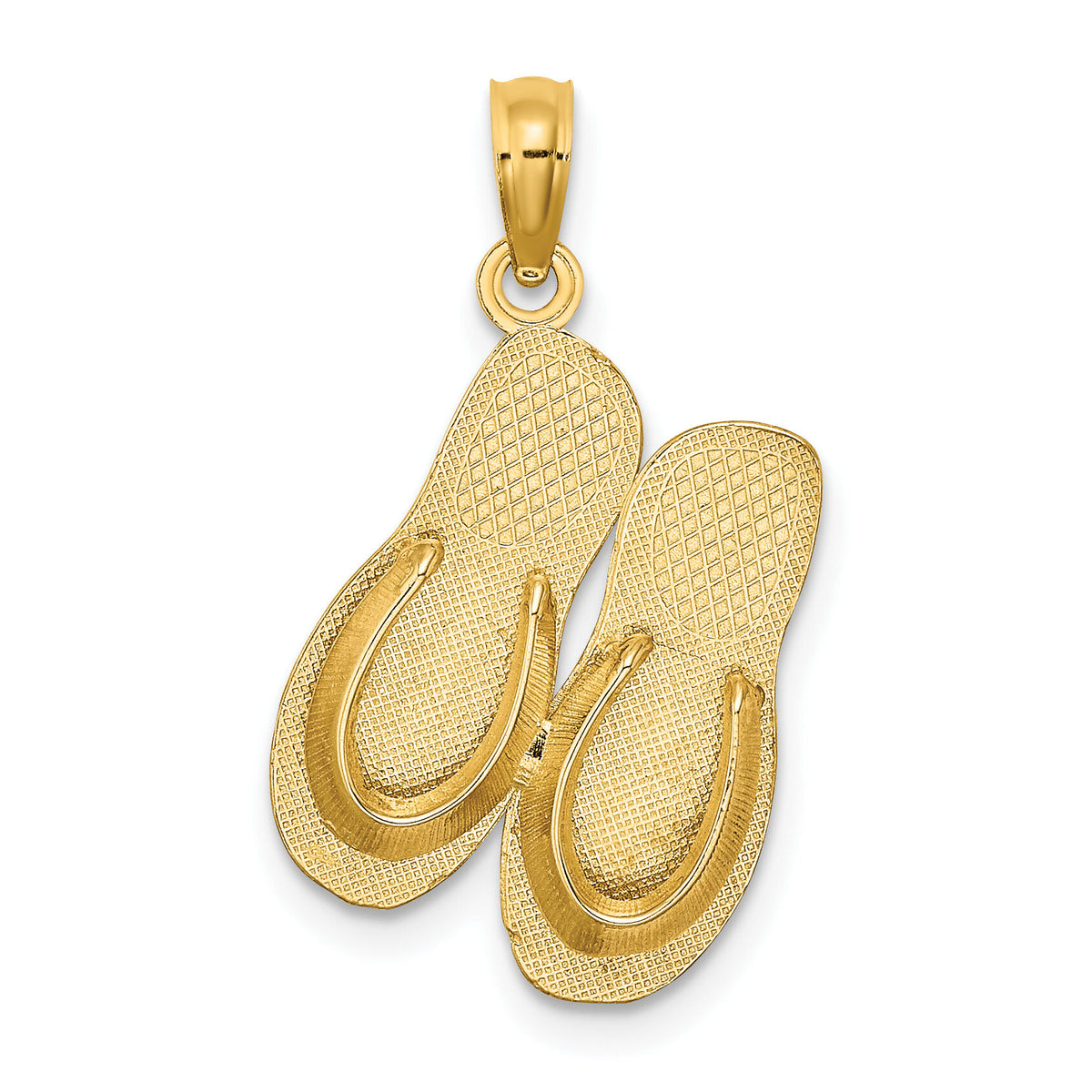 14K  3D Large KEY WEST Double Flip Flop Charm-K8176