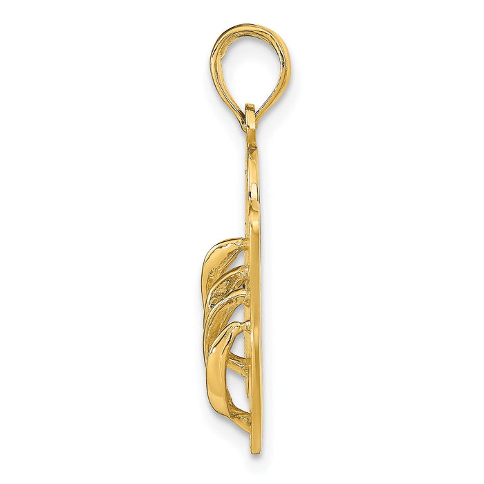14K ST. THOMAS Reversible Flip Flops Pendant-K8177