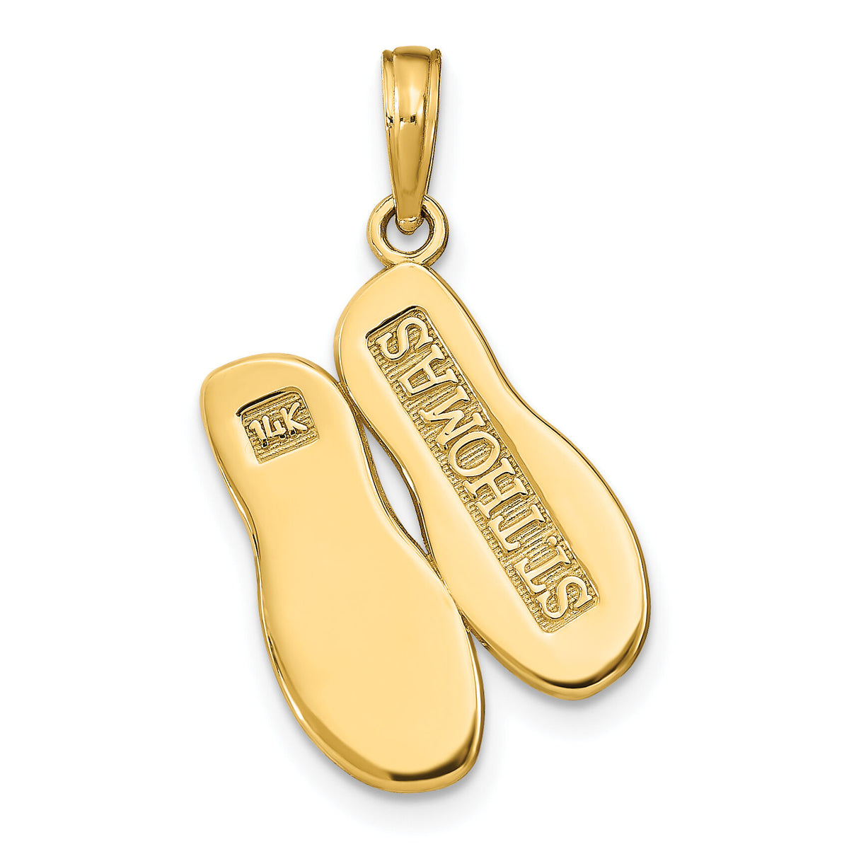 14K ST. THOMAS Reversible Flip Flops Pendant-K8177