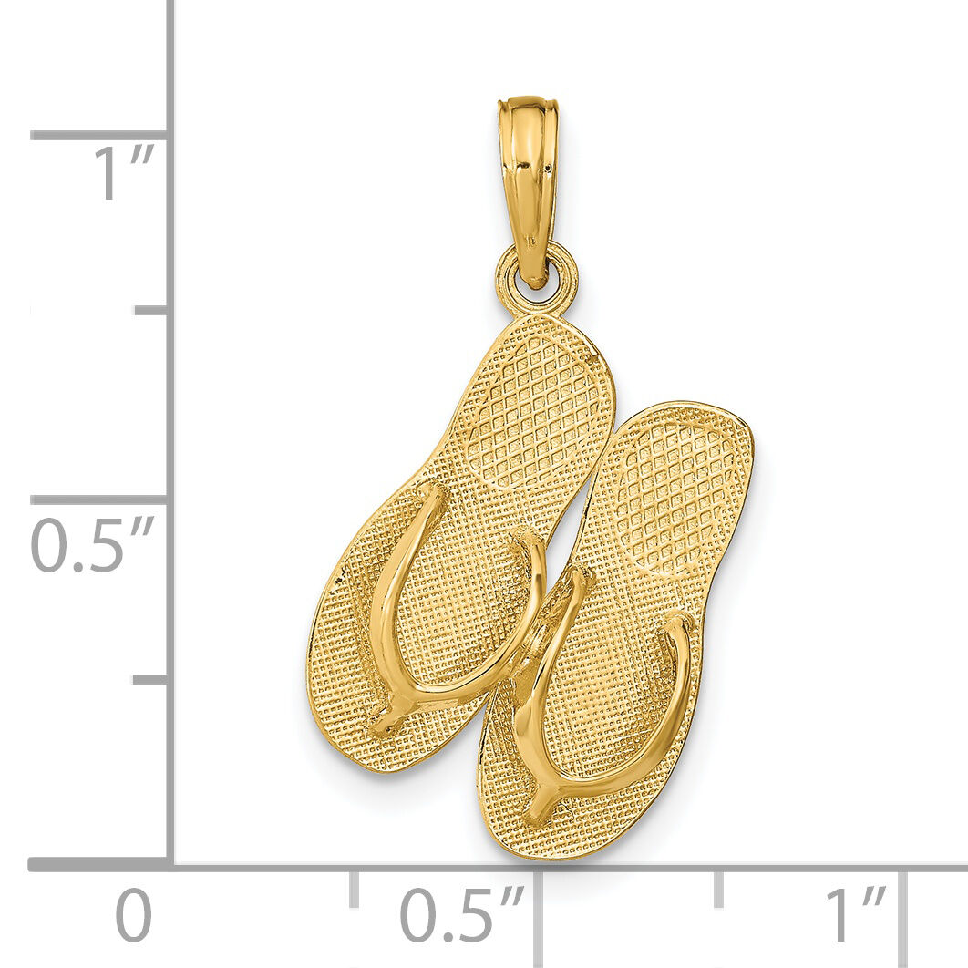 14K ST. THOMAS Reversible Flip Flops Pendant-K8177