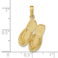 14K ST. THOMAS Reversible Flip Flops Pendant-K8177
