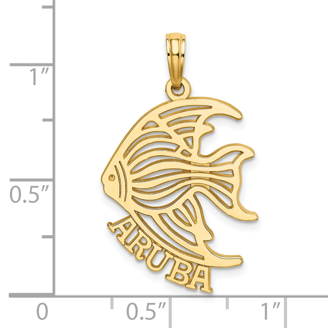 14K Polished Cut-Out ARUBA Under Angelfish Charm-K8184
