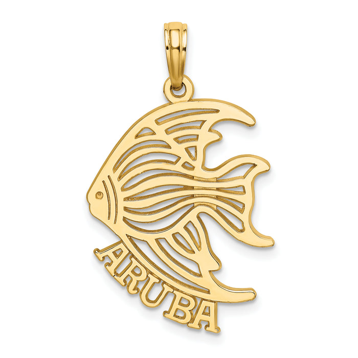 14K Polished Cut-Out ARUBA Under Angelfish Charm-K8184