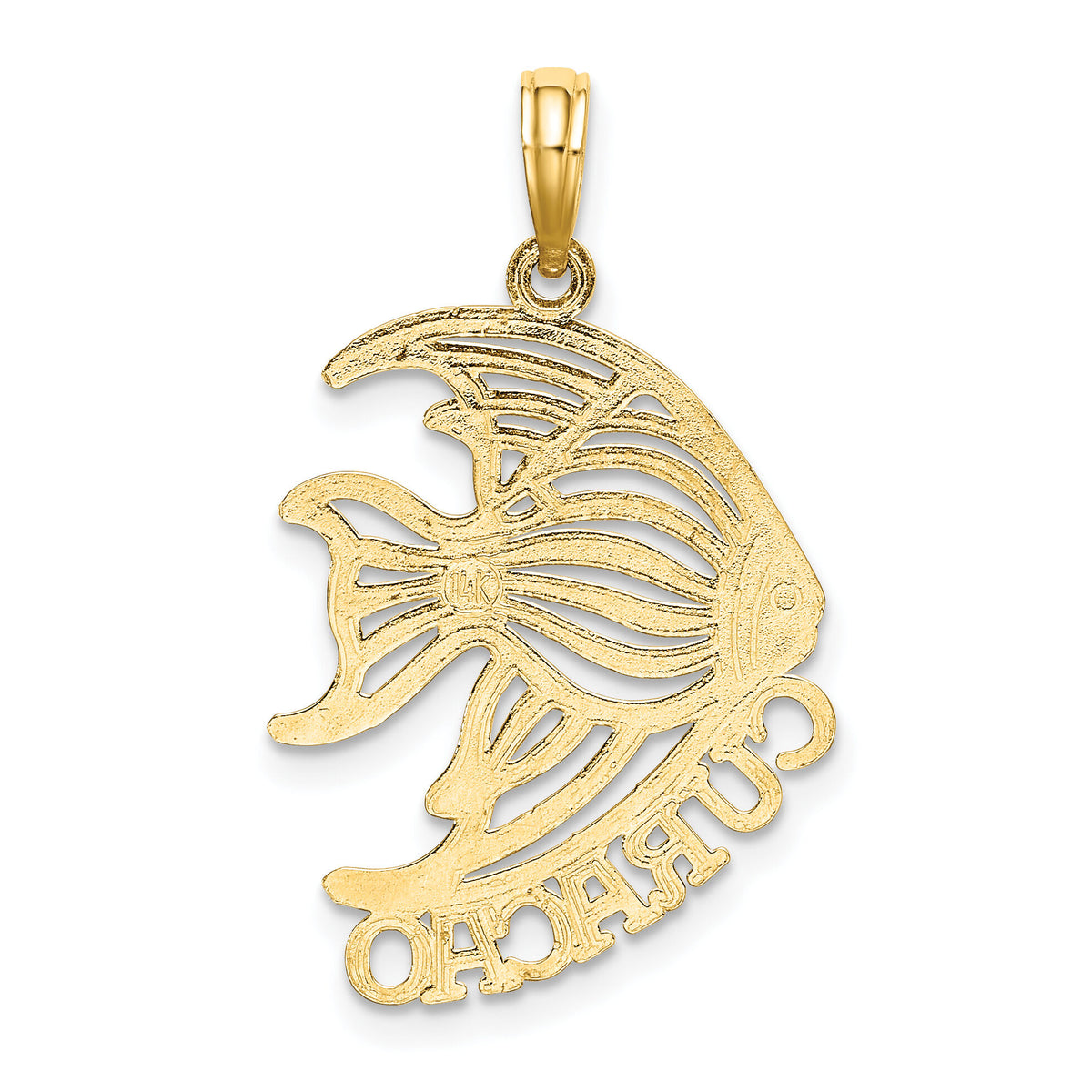 14K Polished CURACAO Under Angelfish Charm-K8186