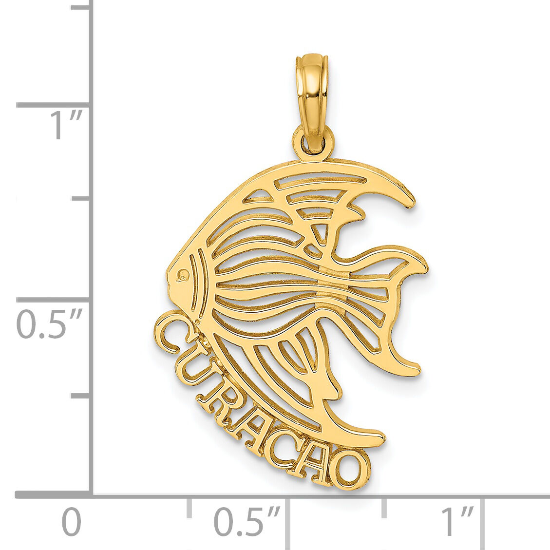 14K Polished CURACAO Under Angelfish Charm-K8186