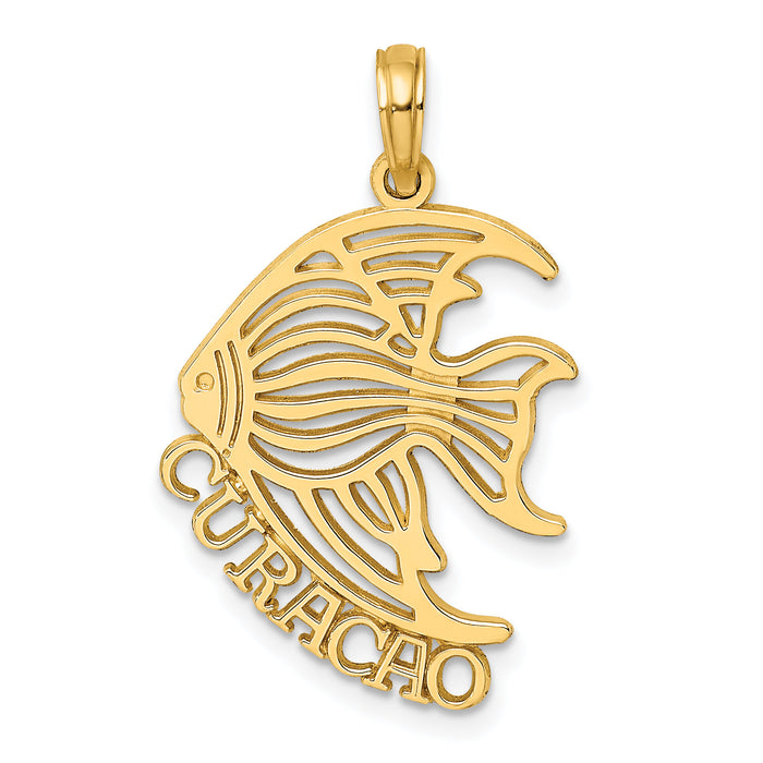 14K Polished CURACAO Under Angelfish Charm-K8186