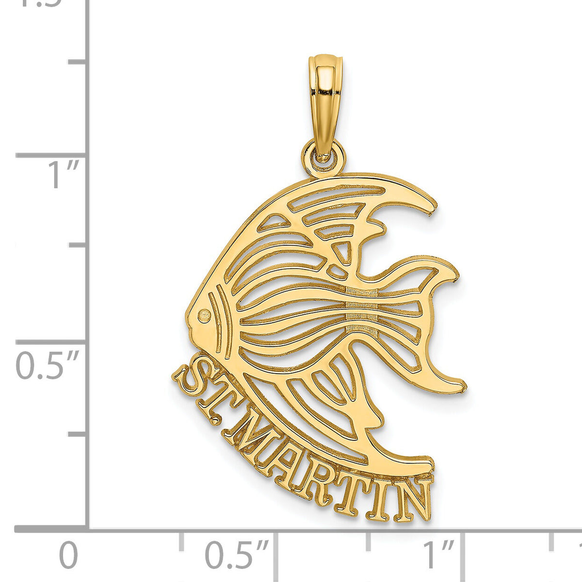 14K Polished ST. MARTIN Under Angelfish Charm-K8187