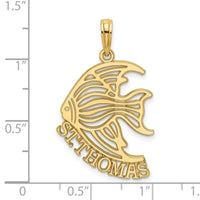 14K Polished ST. THOMAS Angelfish Charm-K8188