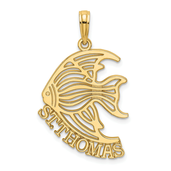 14K Polished ST. THOMAS Angelfish Charm-K8188