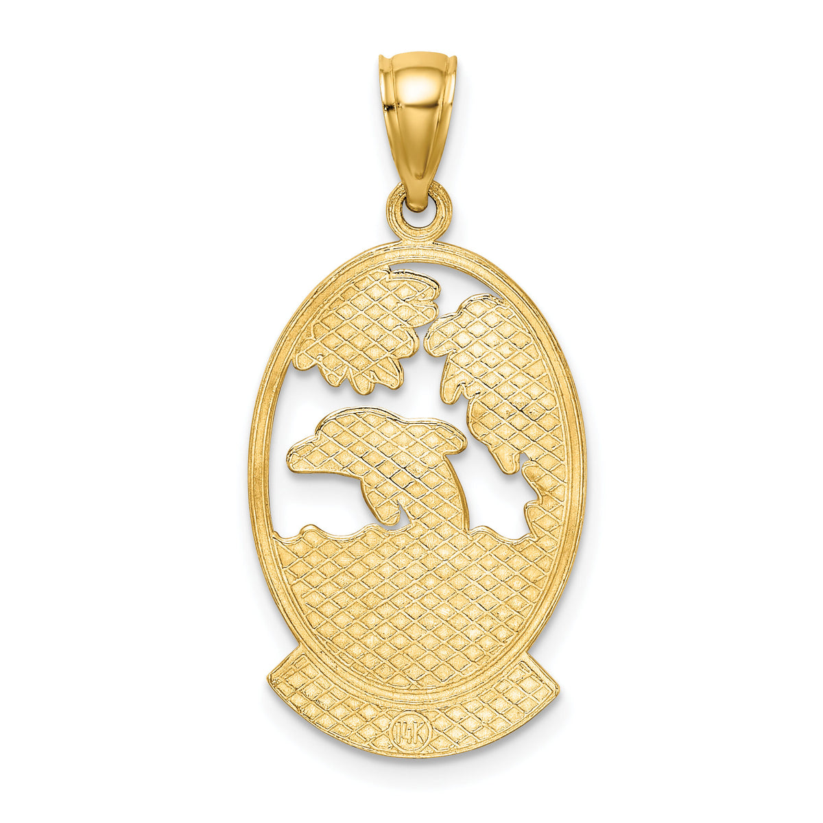 14K BARBADOS w/Dolphin Sunset Scene Charm-K8190