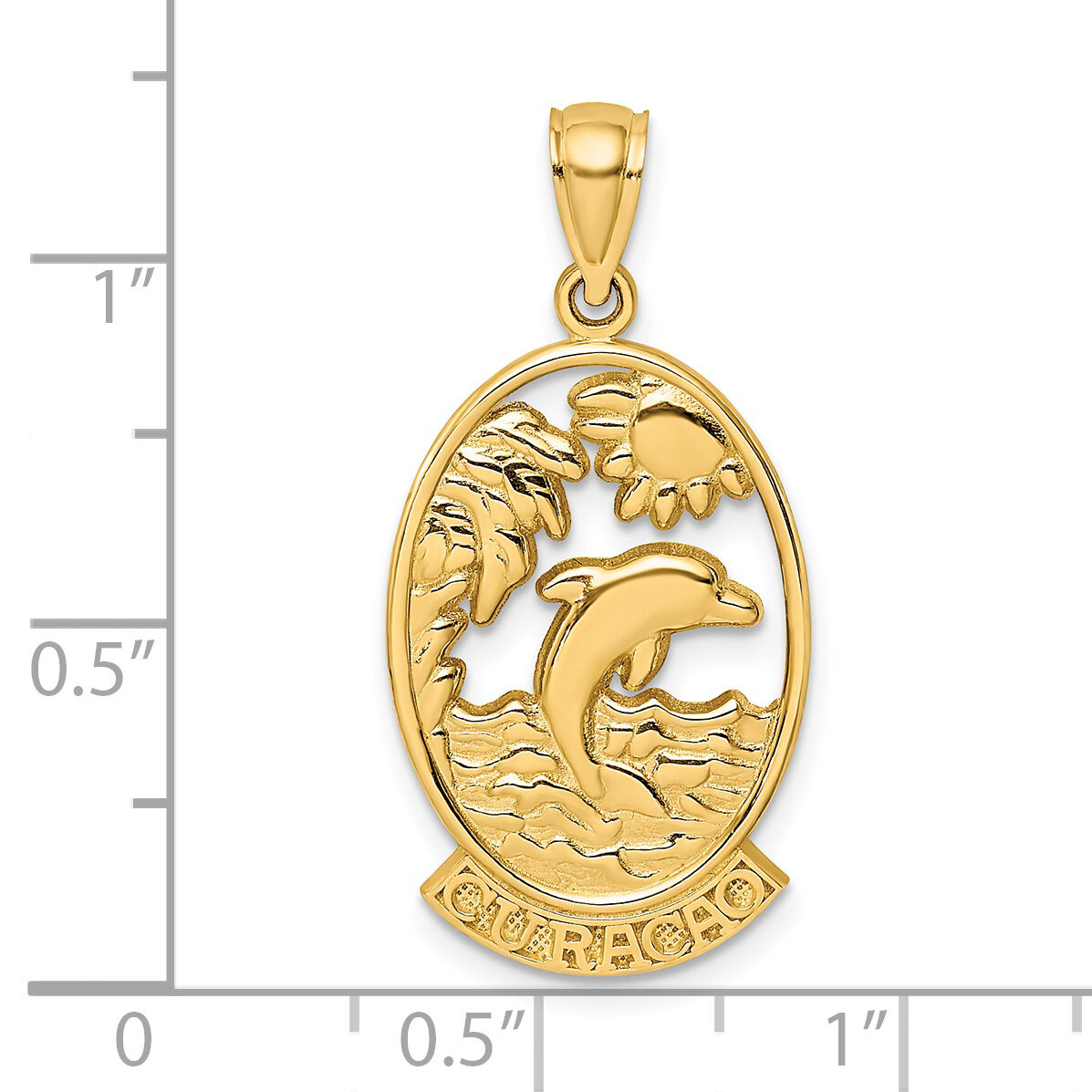 14K CURACAO w/ Dolphin Sunset Charm-K8191