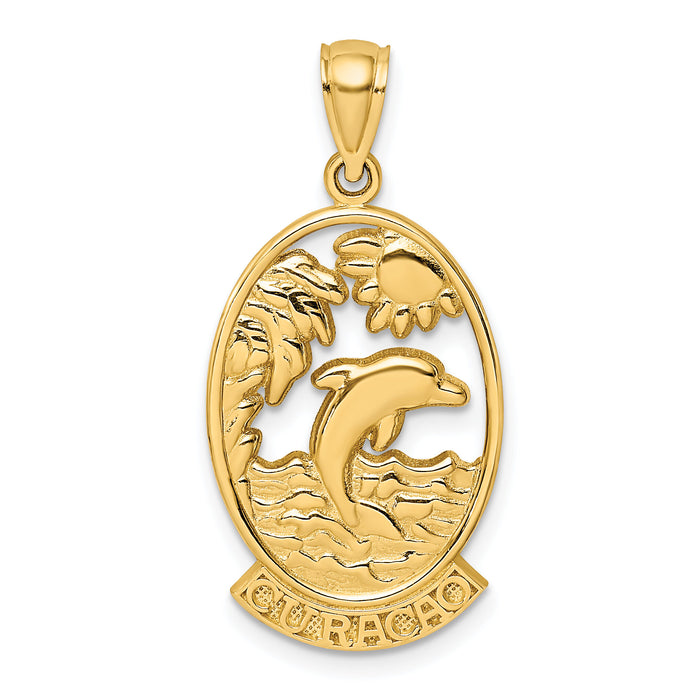 14K CURACAO w/ Dolphin Sunset Charm-K8191
