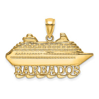 14K Polished BARBADOS Cruise Ship Charm-K8196
