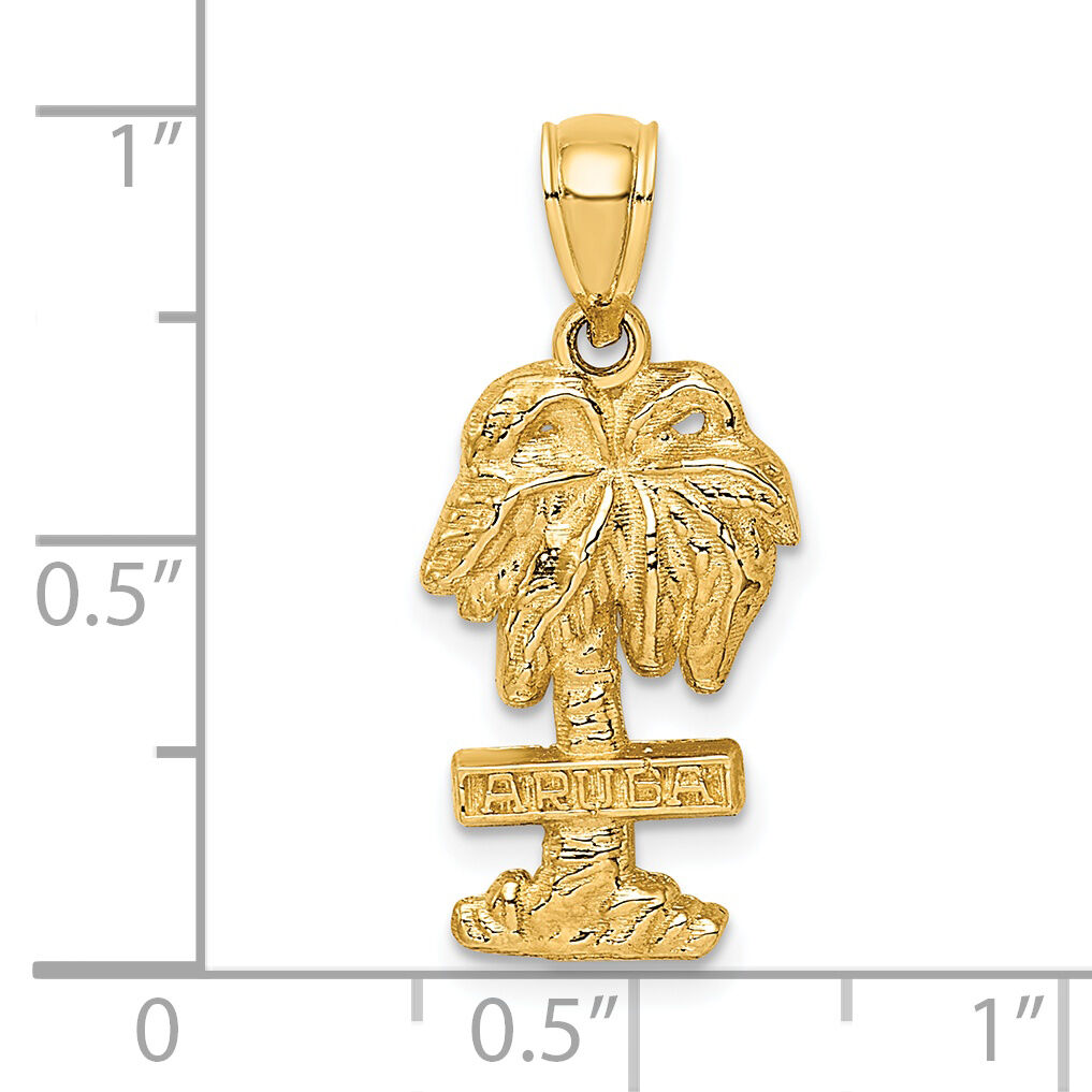 14K ARUBA On Palm Tree Pendant-K8201