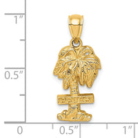 14K ARUBA On Palm Tree Pendant-K8201