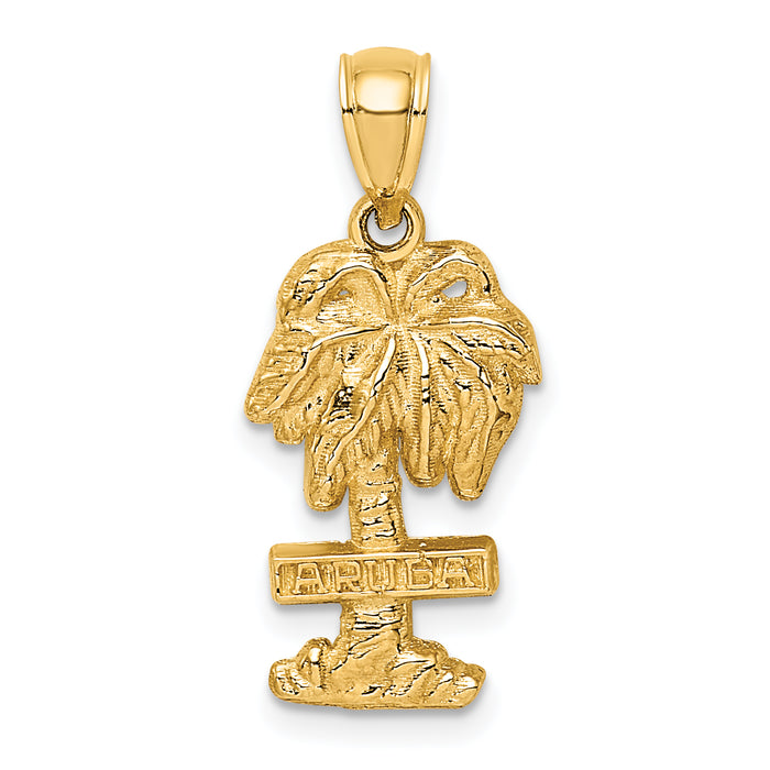 14K ARUBA On Palm Tree Pendant-K8201