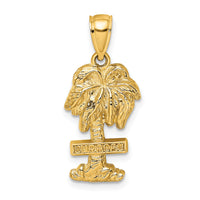 14K 2-D CURACAO On Palm Tree Charm-K8203