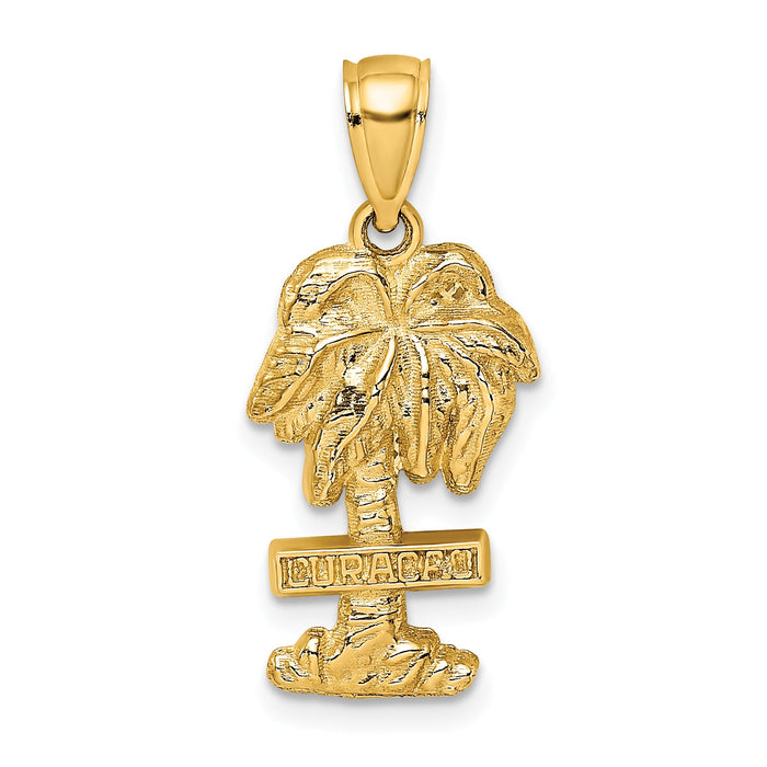 14K 2-D CURACAO On Palm Tree Charm-K8203