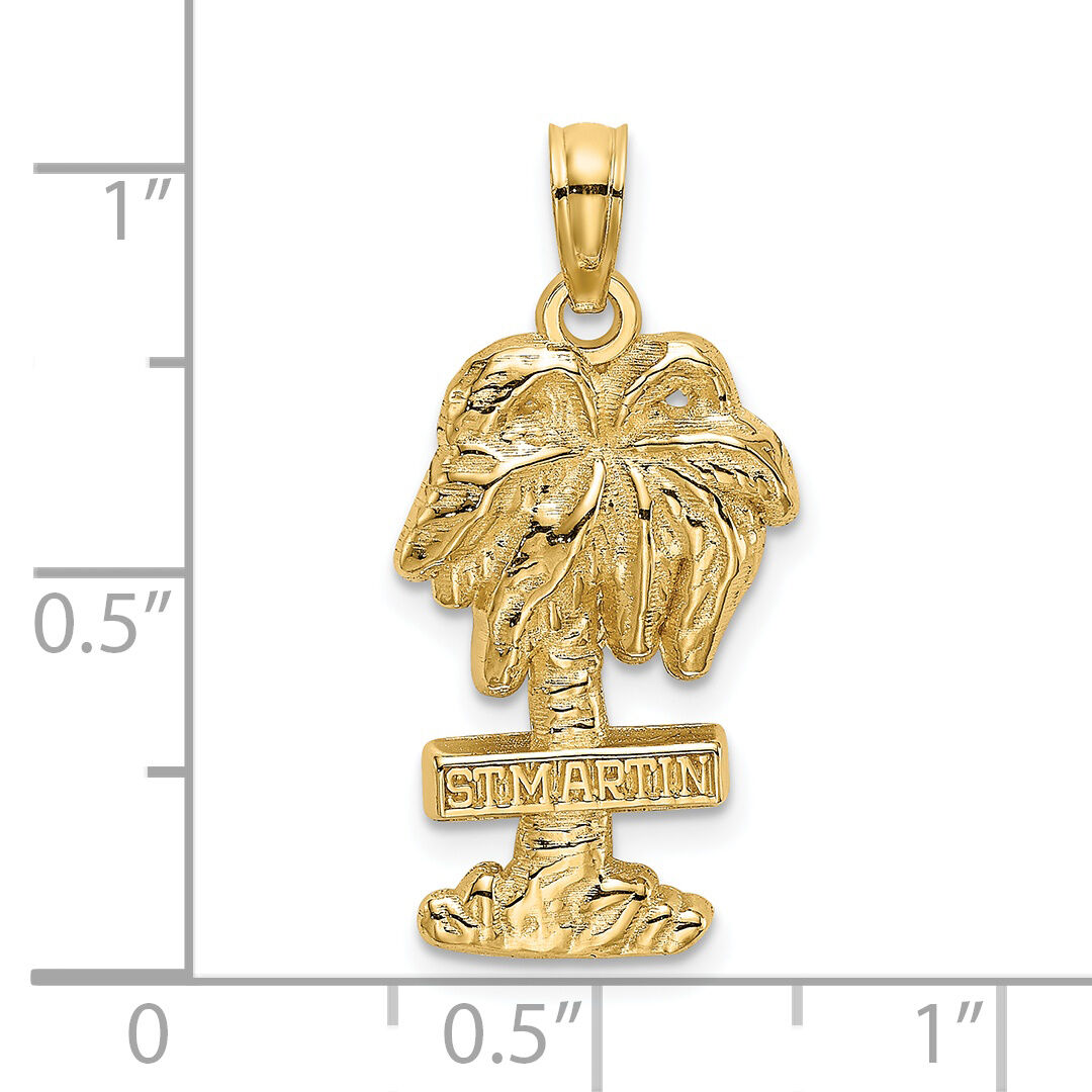 14K 2-D ST. MARTIN On Palm Tree Charm-K8206