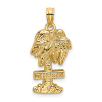 14K 2-D ST. MARTIN On Palm Tree Charm-K8206