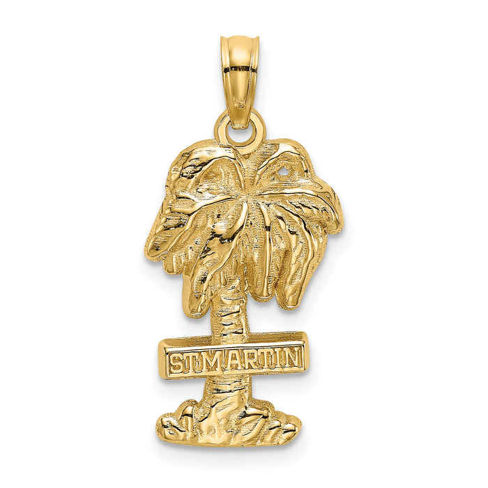 14K 2-D ST. MARTIN On Palm Tree Charm-K8206