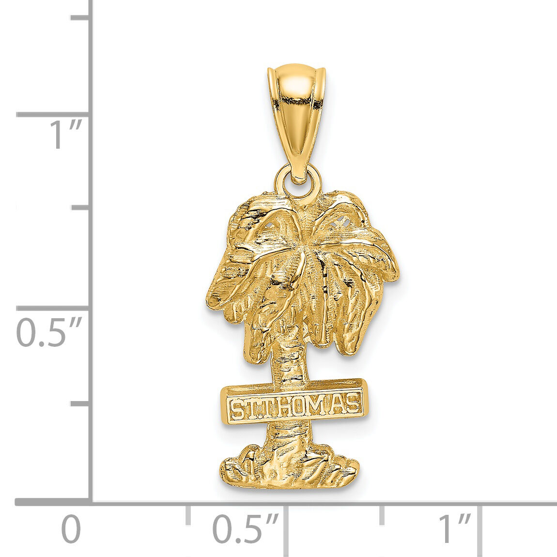 14K ST. THOMAS Palm Tree Charm-K8207