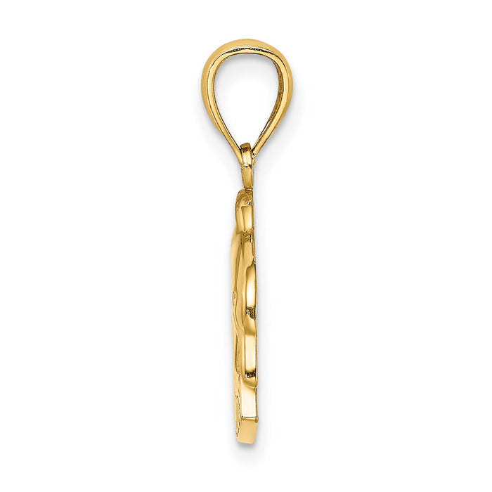 14K Polished BARBADOS Dolphin Charm-K8220
