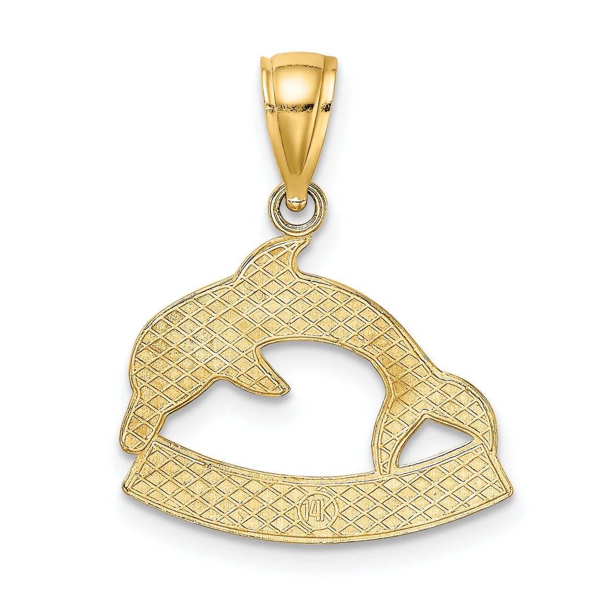 14K Polished BARBADOS Dolphin Charm-K8220