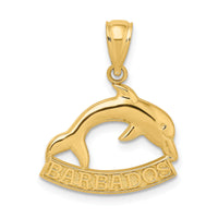 14K Polished BARBADOS Dolphin Charm-K8220