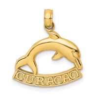 14K 2-D CURACAO Under Polished Dolphin Charm-K8221