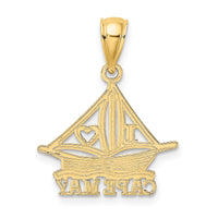 14K I HEART CAPE MAY w/ Cut-Out Boat Charm-K8225
