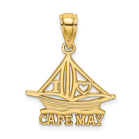 14K I HEART CAPE MAY w/ Cut-Out Boat Charm-K8225