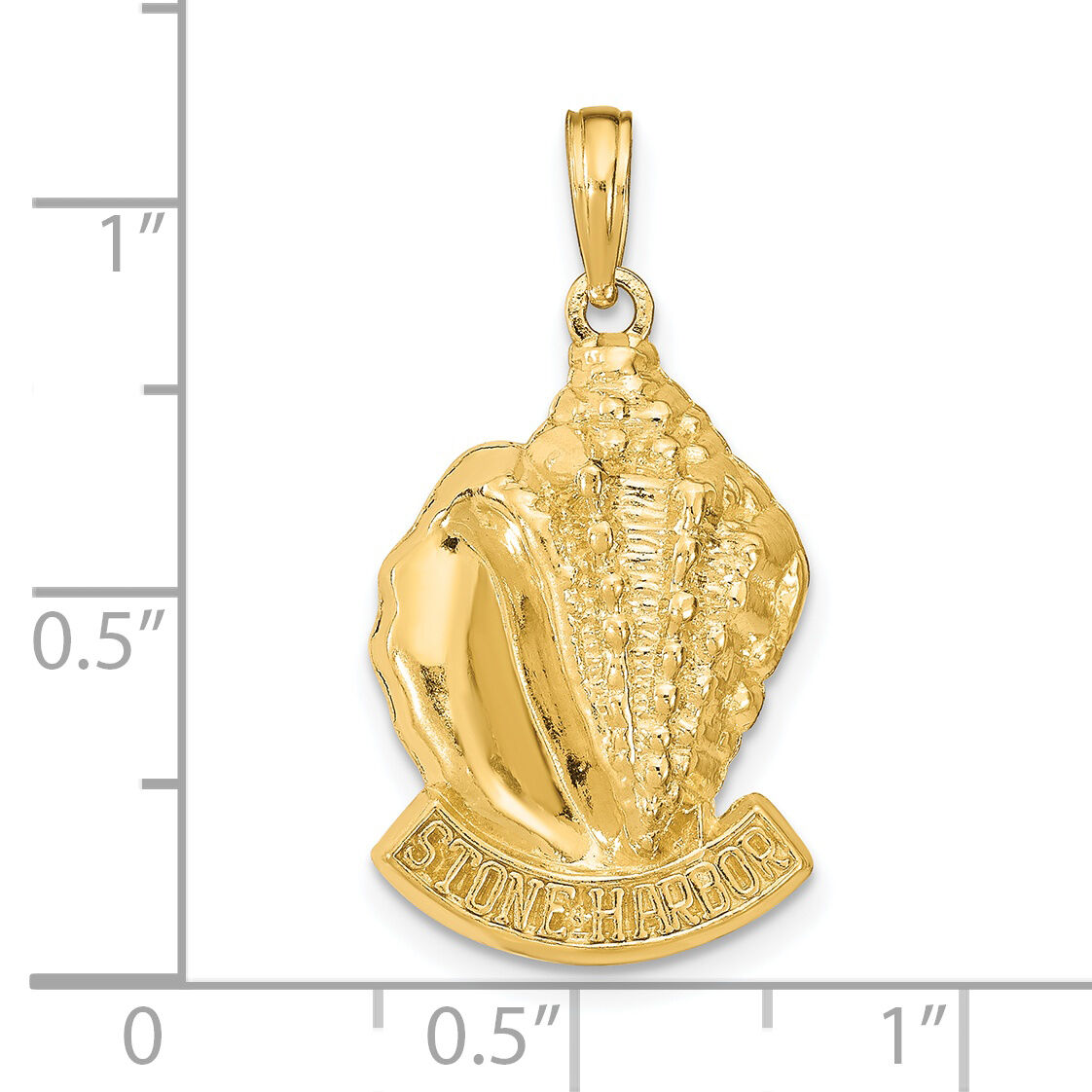 14k STONE HARBOR, NJ Conch Shell Pendant-K8229
