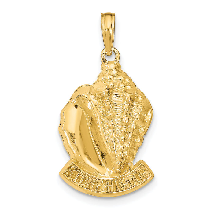 14k STONE HARBOR, NJ Conch Shell Pendant-K8229