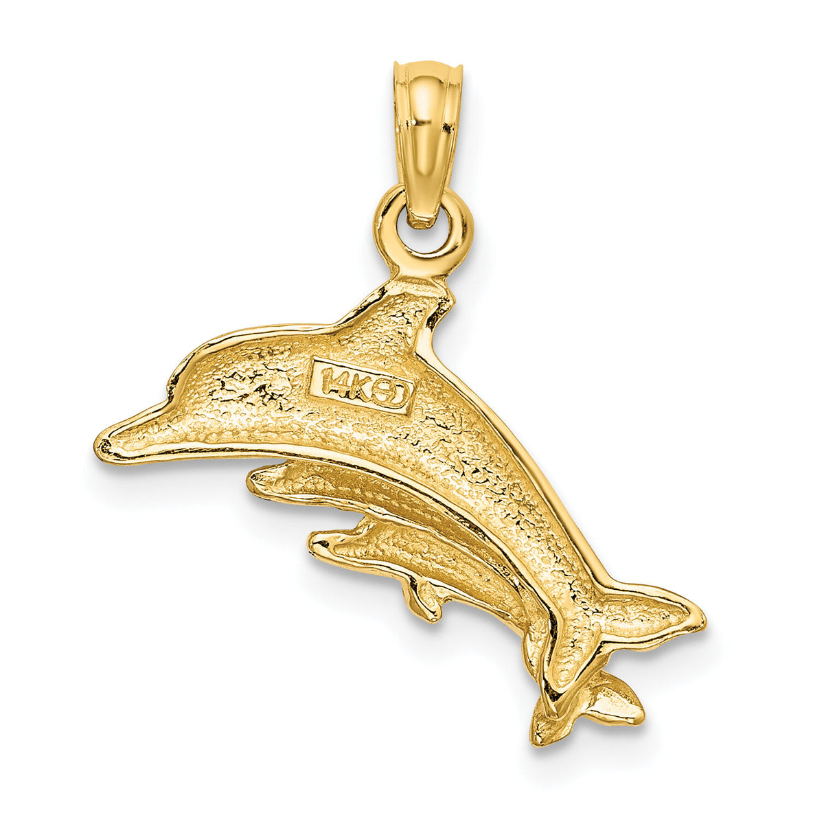 14K Dolphin w/ 2 Baby Dolphins Charm-K8234