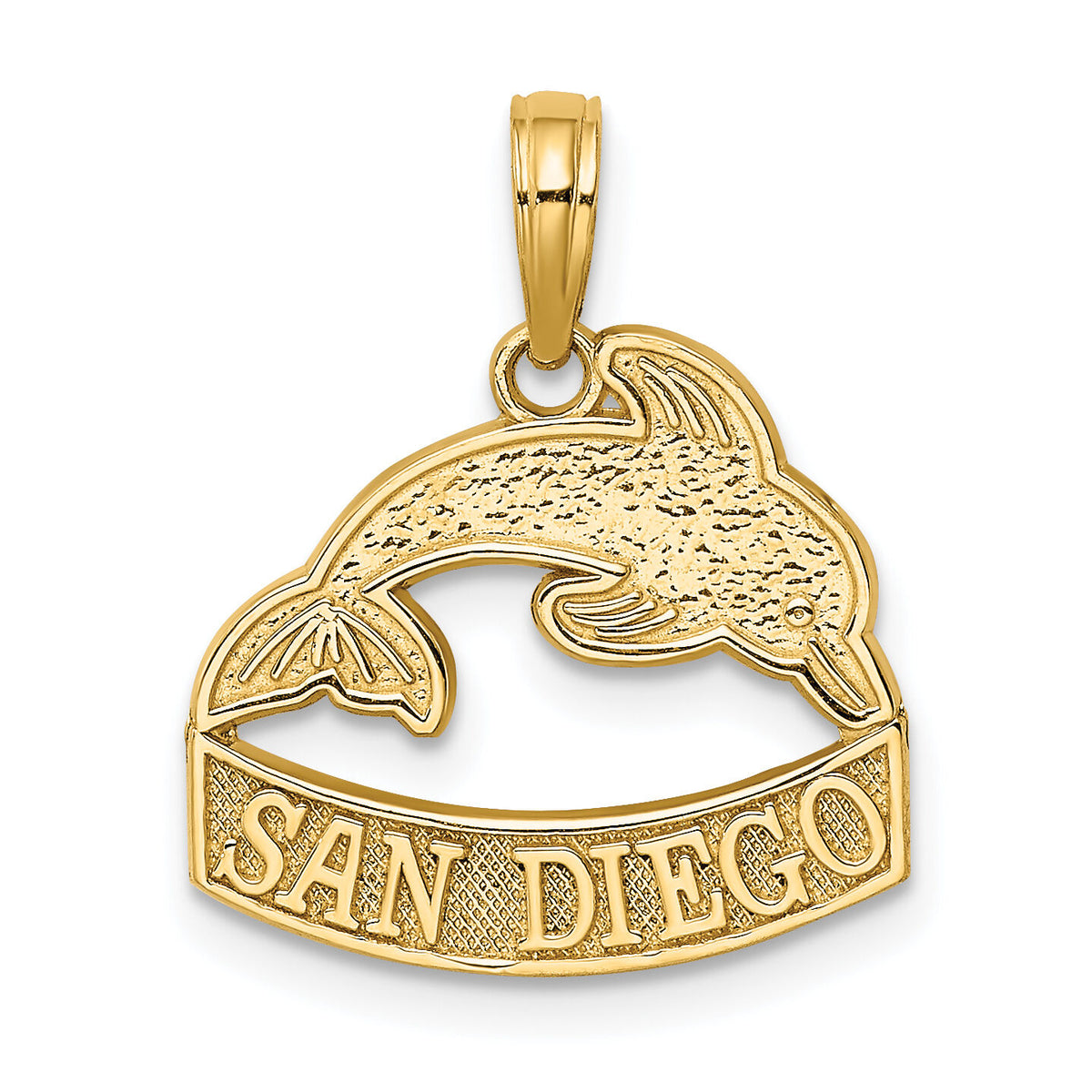 14K SAN DIEGO Banner Dolphins Charm-K8243