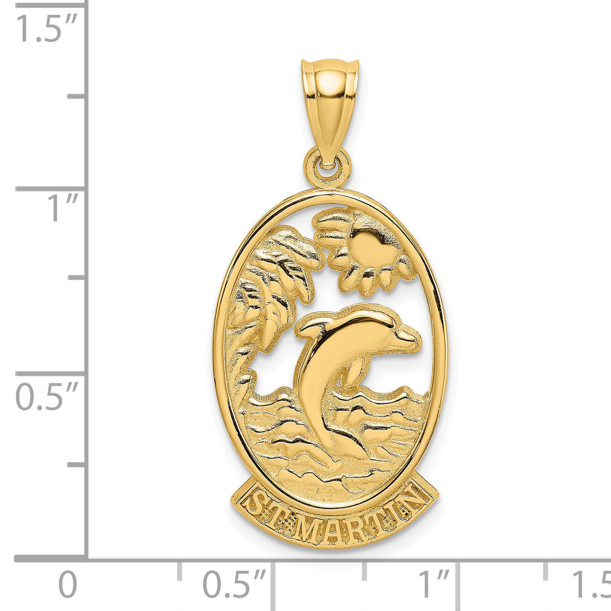 14K ST. MARTIN w/ Dolphin Sunset Charm-K8248