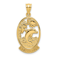 14K ST. MARTIN w/ Dolphin Sunset Charm-K8248