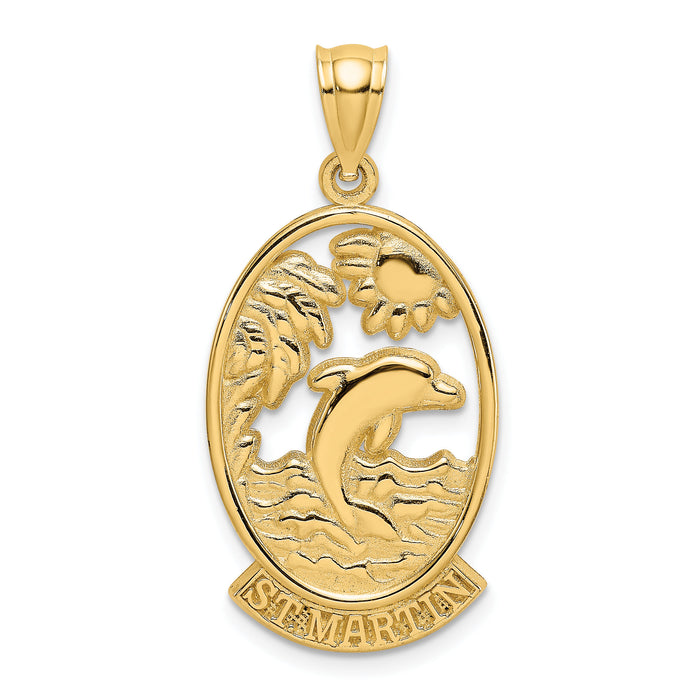 14K ST. MARTIN w/ Dolphin Sunset Charm-K8248
