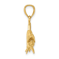 14K 3-D Textured Oxeye Tarpon Fish Charm-K8249