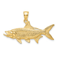 14K 3-D Textured Oxeye Tarpon Fish Charm-K8249