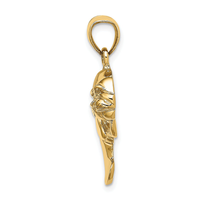 14K 2-D Polished Manatee Charm-K8250