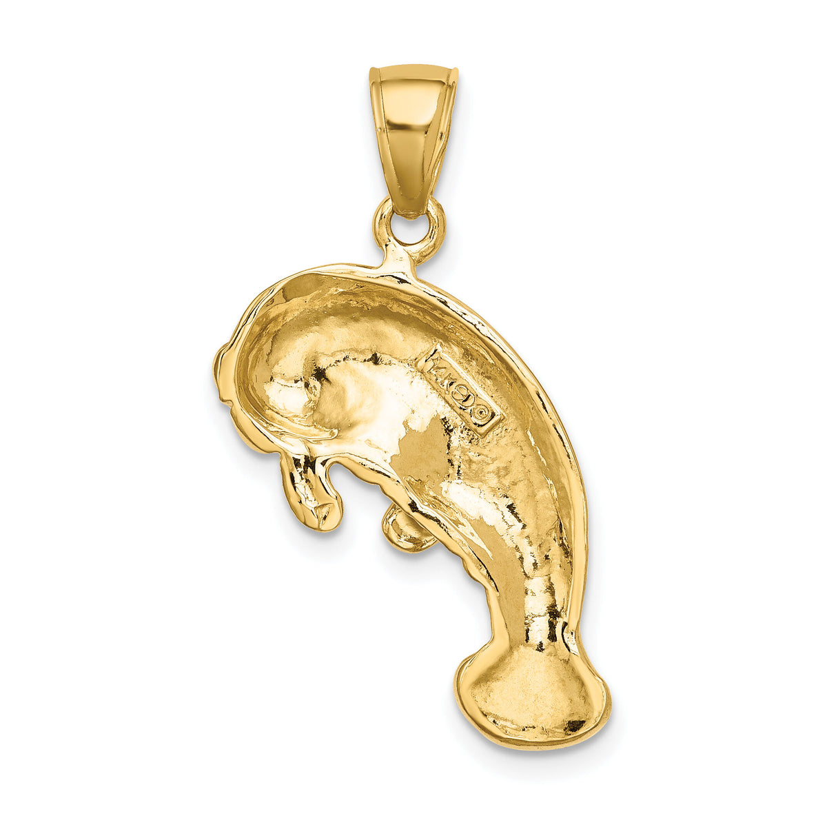 14K 2-D Polished Manatee Charm-K8250